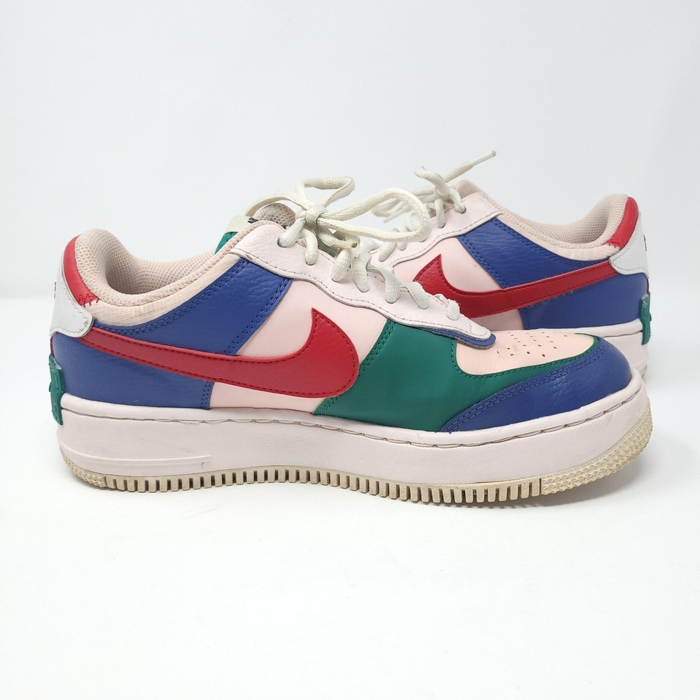 Nike Air Force 1 Shadow Shoes Womens 8.5 Multicolor CI0919-400 Leather Sneakers